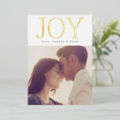 BOLD GOLD JOY kerstfoto Folie Feestdagenkaart (Staand Voorkant)