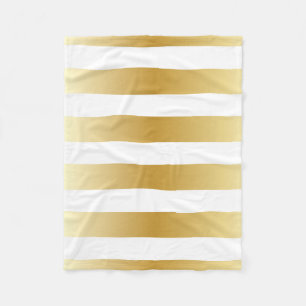 Bold Gold Metallic Stripes Pattern Fleece Deken