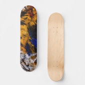 Bold Gold Navy Grunge Abstract Skateboard (Voorkant)