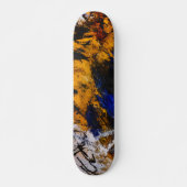 Bold Gold Navy Grunge Abstract Skateboard (Voorkant)