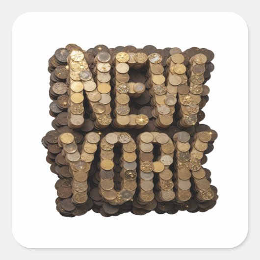Bold Gold NEW YORK Sticker Grafisch (Voorkant)