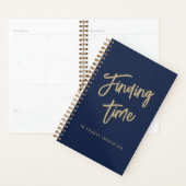 Bold Gold Script Typography Navy Blue & Gold Planner (Display)