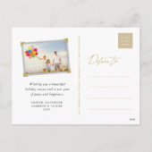 Bold Gold Typografie 2025 Nieuwjaar 3 Fotocollage Feestdagenkaart (Achterkant)