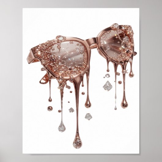 Bold Goud ABSTRACTE KUNST Modeprint Poster (Voorkant)
