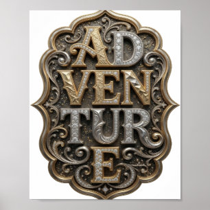 Bold Goud AVONTUUR Bold Design Poster