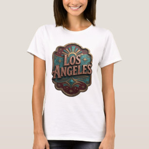 Bold Goud LOS ANGELES Draagbare Kunst T-shirt