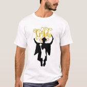Bold Graduation Silhouette with Flying Cap Joy T-shirt (Voorkant)