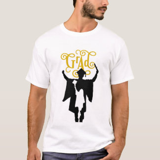 Bold Graduation Silhouette with Flying Cap Joy T-shirt