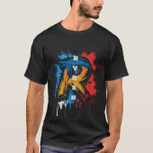  Bold Graffiti Monogram 'R' Urban T-shirt (Voorkant)