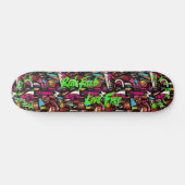 Bold Graffiti & Neon Green 'Ride Fast Live Free' Persoonlijk Skateboard (Horizontaal)
