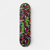Bold Graffiti & Neon Green 'Ride Fast Live Free' Persoonlijk Skateboard (Voorkant)