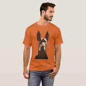 Bold Great Dane Dog Black and Orange Dog T-shirt (Voorkant volledig)