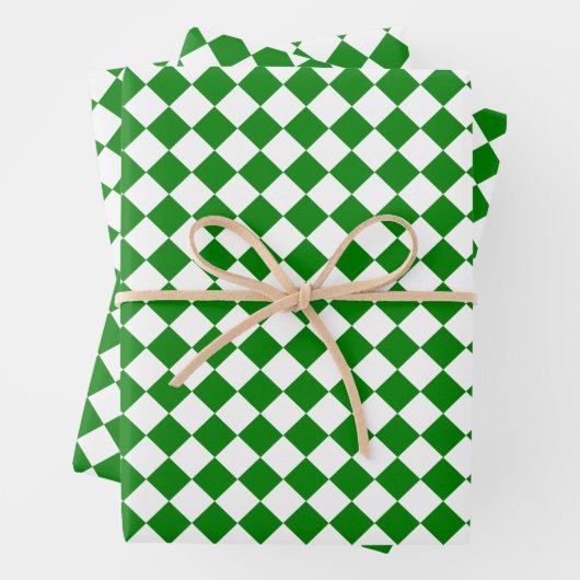 Bold Green and White Chevron Pattern Classic Inpakpapier Vel (In situ)