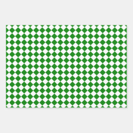 Bold Green and White Chevron Pattern Classic Inpakpapier Vel