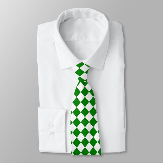 Bold Green and White Chevron Pattern Classic Stropdas (Gebonden)