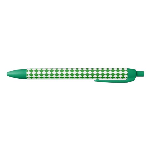 Bold Green and White Chevron Pattern Classic Zwarte Inkt Pen (Bodem)