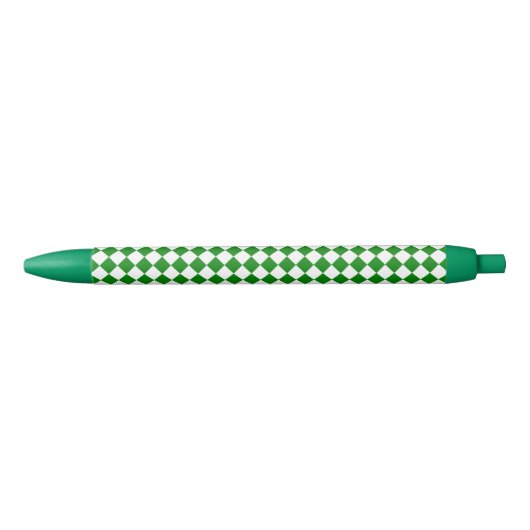 Bold Green and White Chevron Pattern Classic Zwarte Inkt Pen (Voorkant)