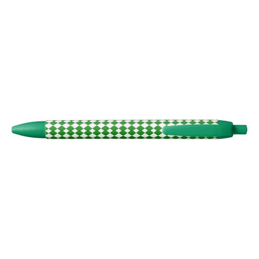 Bold Green and White Chevron Pattern Classic Zwarte Inkt Pen (Achterkant)