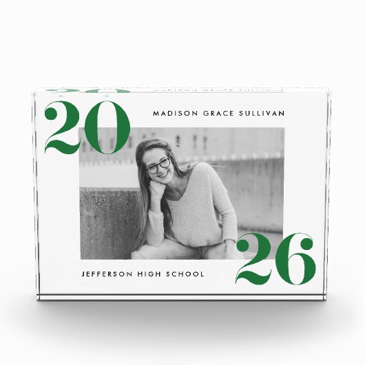 Bold Green Class van het Afstuderen 2025 Fotoblokken (Voorkant)