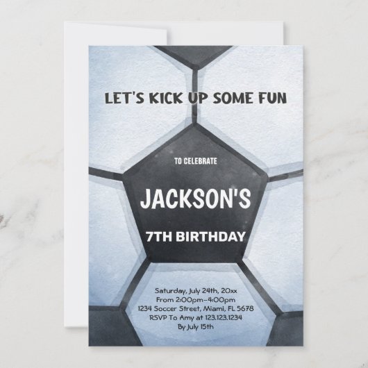 Bold Green Field Sports Party Thema voor kinderen Kaart (Voorkant)