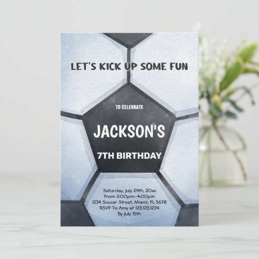 Bold Green Field Sports Party Thema voor kinderen Kaart (Staand voorkant)