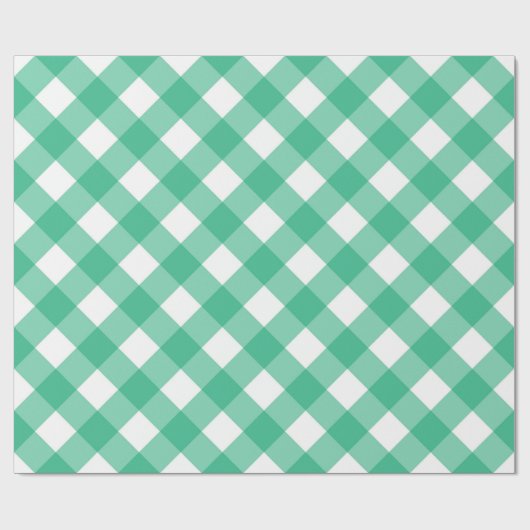 Bold Green Gingham Check Plaid Cadeaupapier (Vlak)