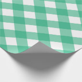 Bold Green Gingham Check Plaid Cadeaupapier (Hoek)