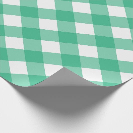 Bold Green Gingham Check Plaid Cadeaupapier (Hoek)