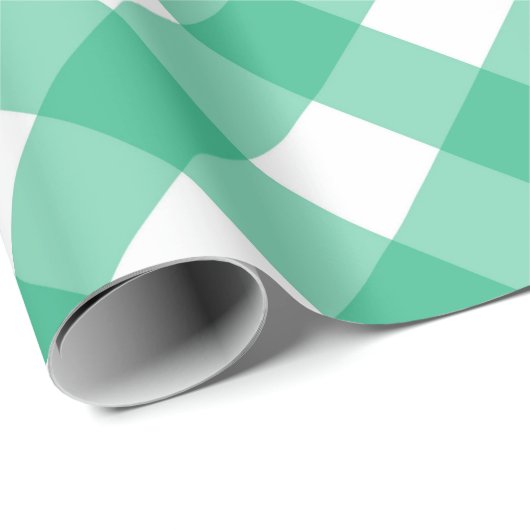 Bold Green Gingham Check Plaid Cadeaupapier (Rol Hoek)