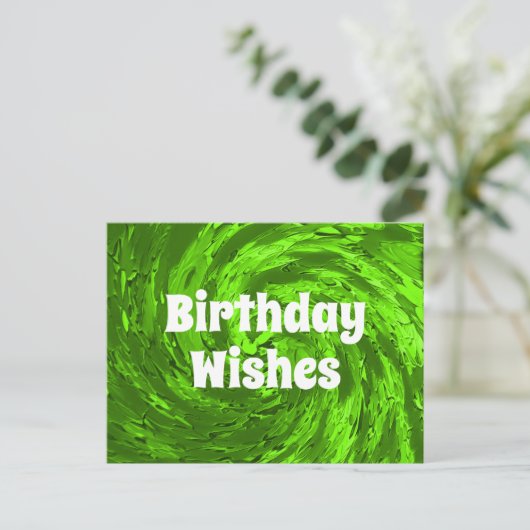  Bold Green Happy Birthday Briefkaart (Staand voorkant)
