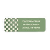 Bold Green Holiday Checker Tree Retouradres Etiket (Voorkant)