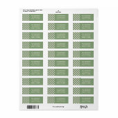 Bold Green Holiday Checker Tree Retouradres Etiket (Full Sheet)