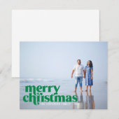 Bold Green Merry kerstfeestdag foto Feestdagenkaart (Voorkant / Achterkant)