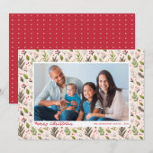 Bold Greenery Berries - kerstfoto Feestdagenkaart (Voorkant / Achterkant)