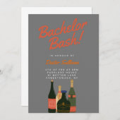 Bold Grey vrijgezellenfeest uitnodiging (Voorkant / Achterkant)