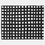 Bold Grid 091216 - Zwart op Wit Fleece Deken (Voorkant (Horizontaal))