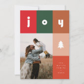 Bold Grid met Joy Text Holiday Kaart (Voorkant)
