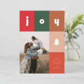 Bold Grid met Joy Text Holiday Kaart (Staand voorkant)