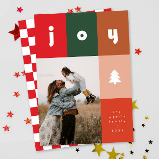 Bold Grid met Joy Text Holiday Kaart