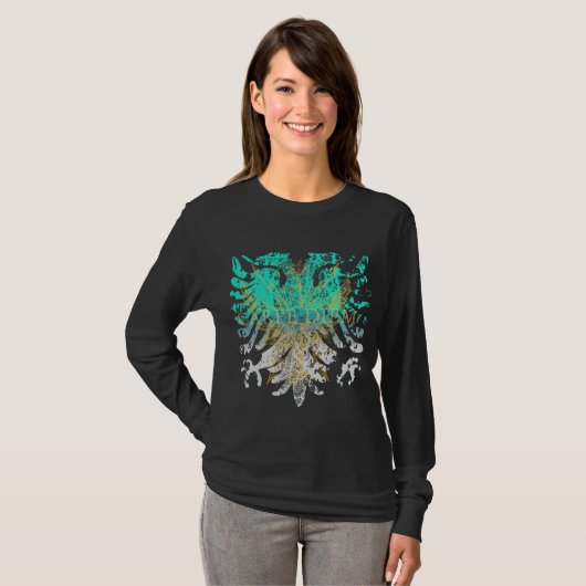 Bold Griffin Turquoise Gold op Black Carpe Diem T-shirt (Voorkant volledig)