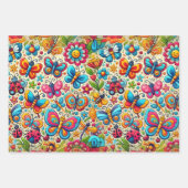 Bold & grillige vlindertuin inpakpapier vel (Voorkant 3)