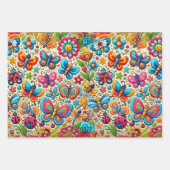 Bold & grillige vlindertuin inpakpapier vel (Voorkant)