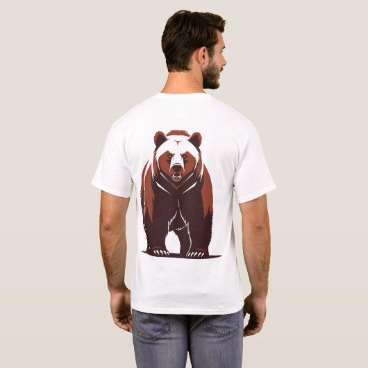Bold Grizzly Bear T-Shirt (Achterkant volledig)