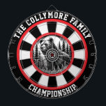 Bold Grizzly Target Forest Art Dartbord<br><div class="desc">Opvallend ontwerp van een grizzly beer in een bos,  omringd door een opvallend doelwit.</div>