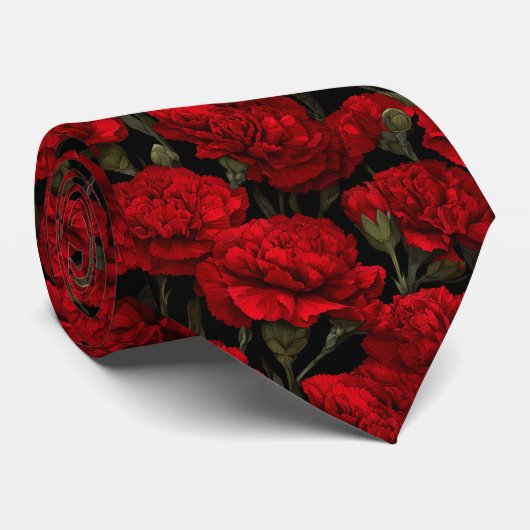 Bold Groomsmen Carnation Flower Stropdas (Opgerold)