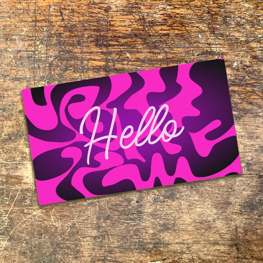 Bold Groovy Black Paars Hot Pink Hallo Neon Glow Visitekaartje