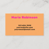 Bold Groovy Squigggles Helder Sinaasappel Hallo Ho Visitekaartje (Achterkant)