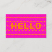 Bold Groovy Squigggles Helder Sinaasappel Hallo Ho Visitekaartje (Voorkant)