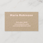 Bold Groovy Squigggles Zwart Licht Roze Kraft Visitekaartje (Achterkant)