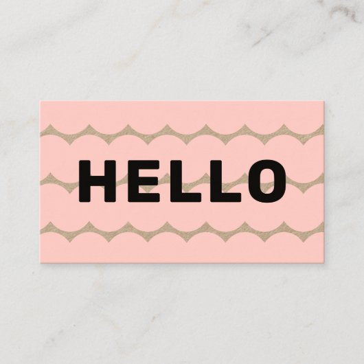 Bold Groovy Squigggles Zwart Licht Roze Kraft Visitekaartje (Voorkant)